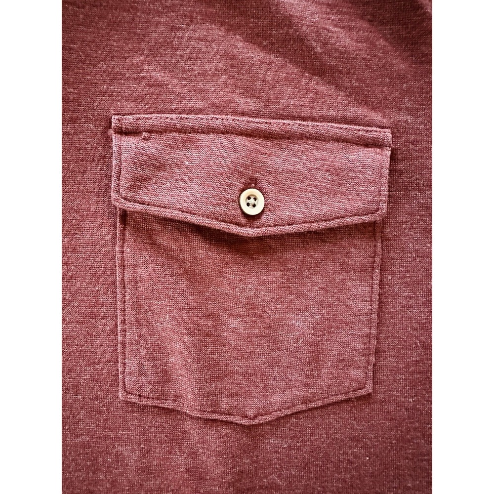 UNTUCKIT Sweater Mens Maroon Matthieu Pullover Henley Fleece Large - Picture 3 of 11